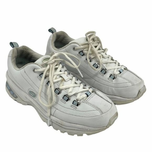 Skechers Shoes - Skechers Womens Sport Premium White Leather Chunky Comfort Tennis Shoes Size 9